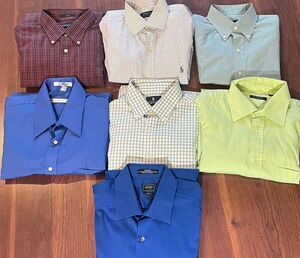 Men’s Button shirts Lot 7 Burberry Ralph Arrow Lands End  Etc 16/16.5 32/33 GUC